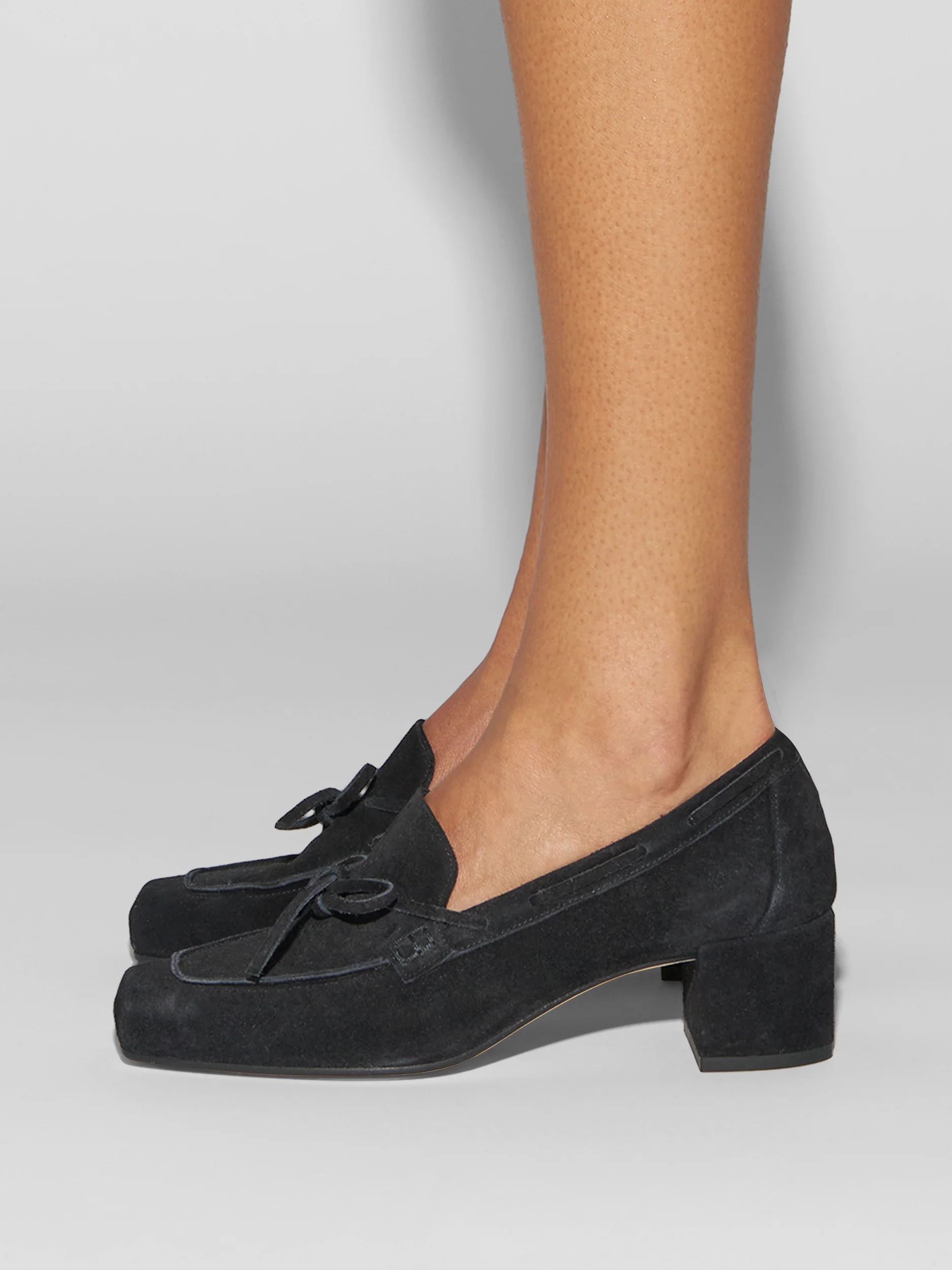 Grenn Suede Heeled Loafers - Image 6