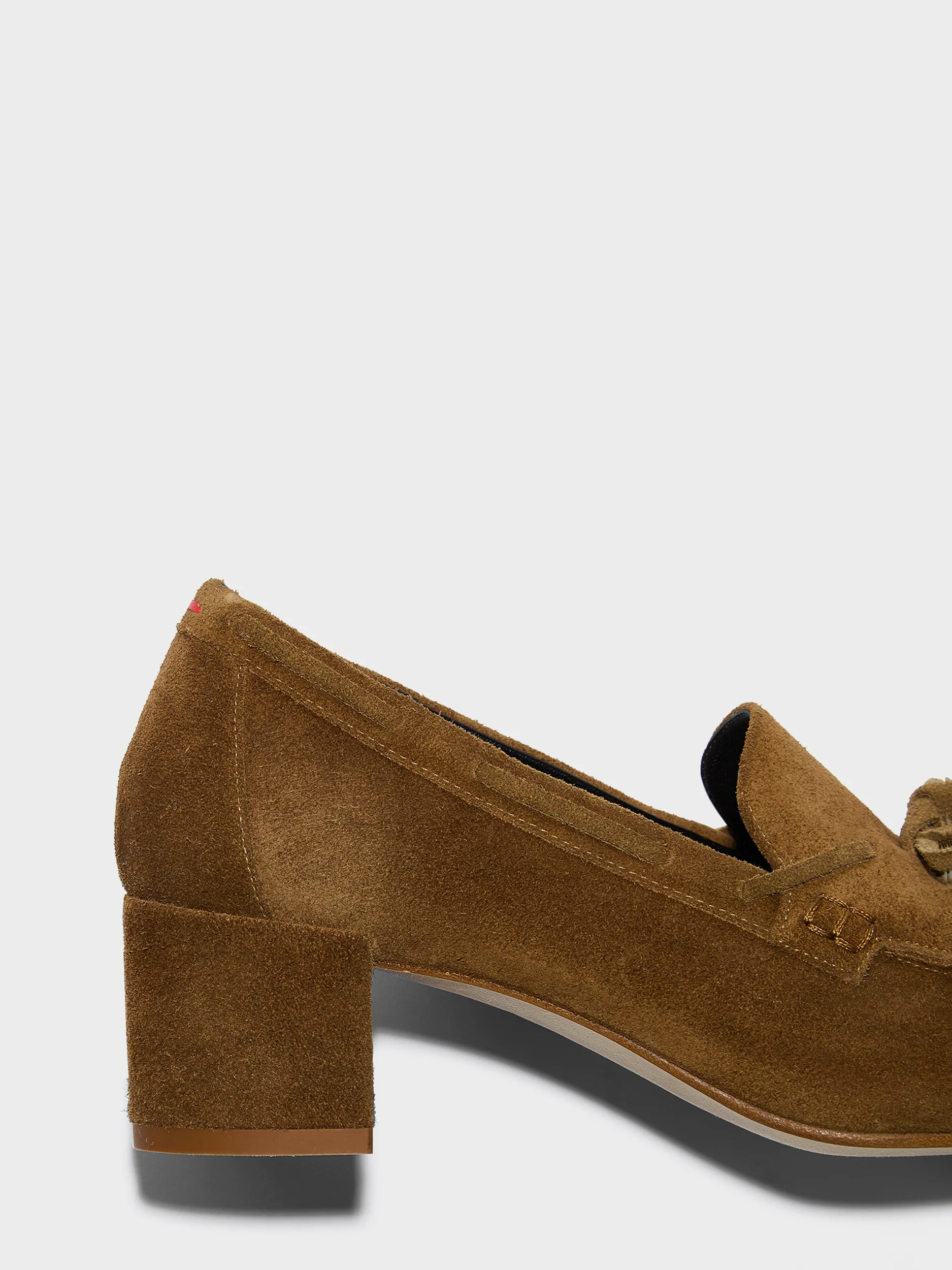 Grenn Suede Heeled Loafers - Image 4