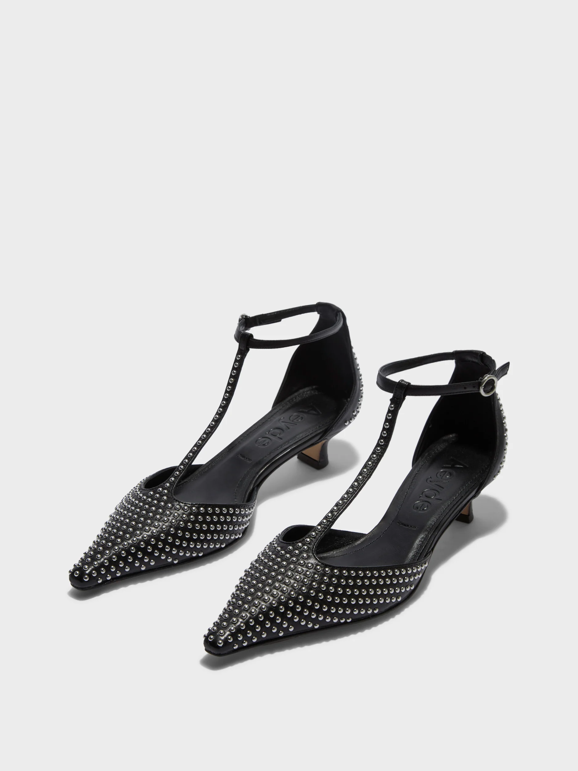 Liz Mini Stud Leather Pumps - Image 3