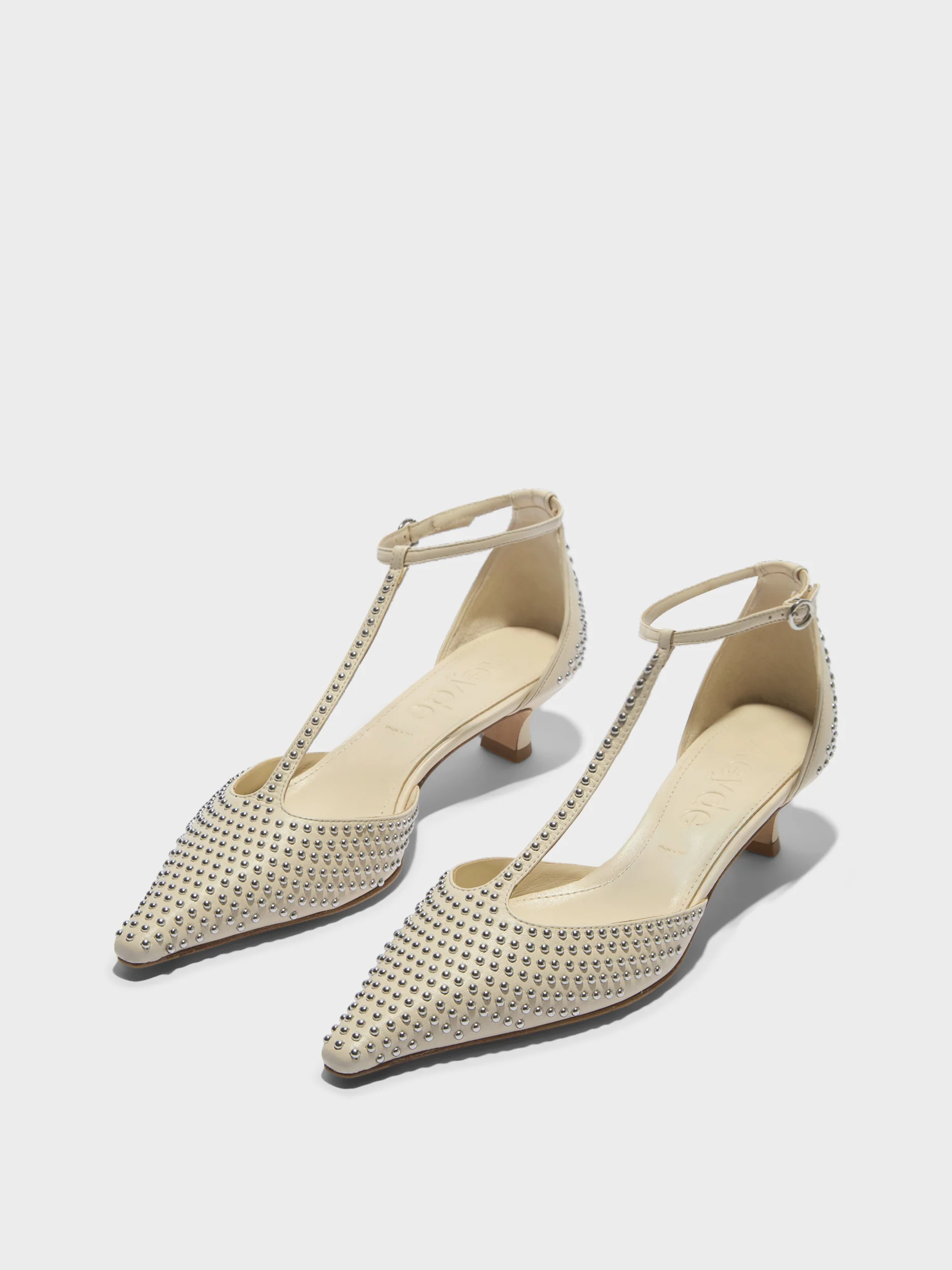 Liz Mini Stud Leather Pumps - Image 3