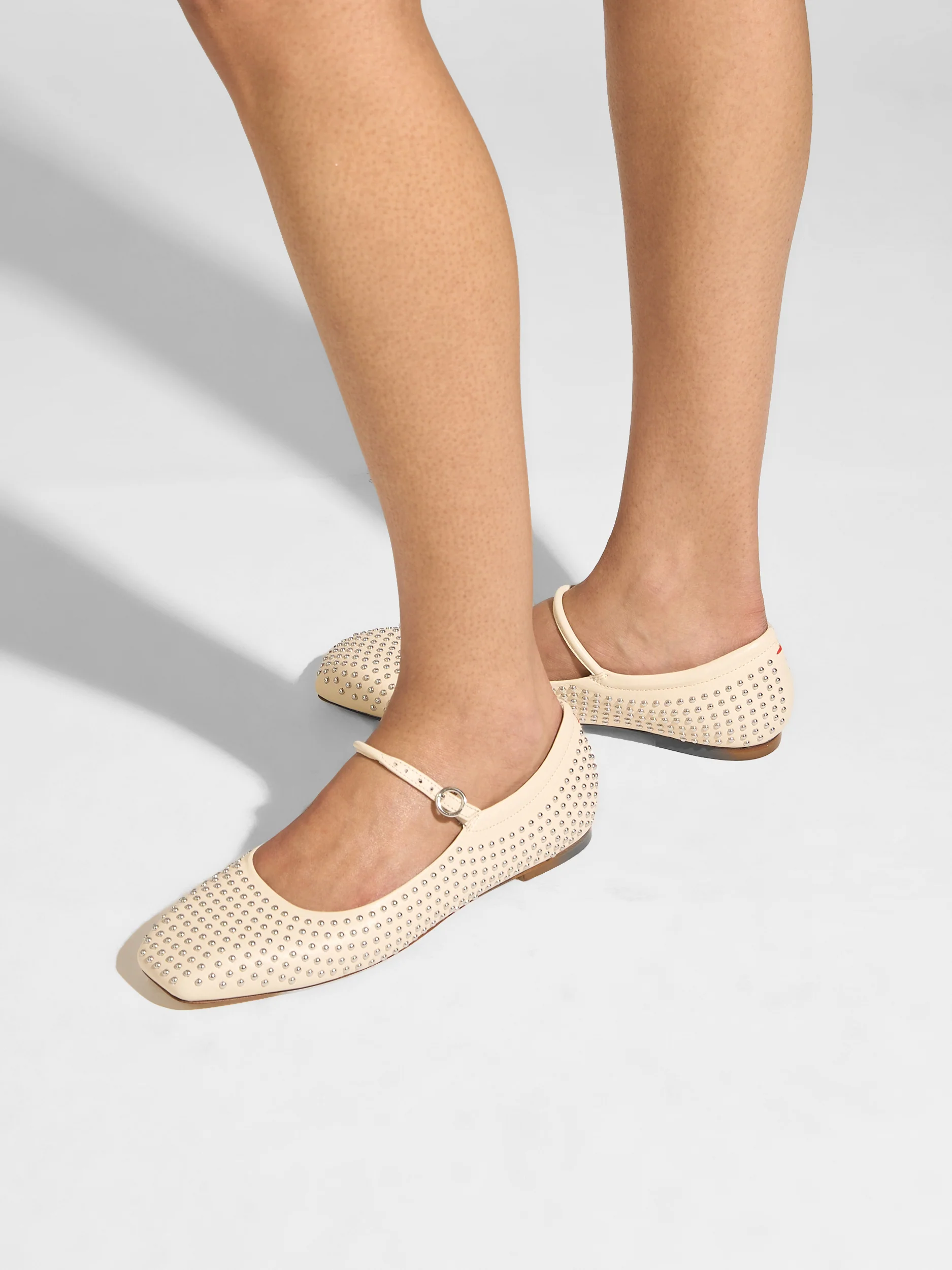 Uma Mini Studs Leather Flats - Image 2