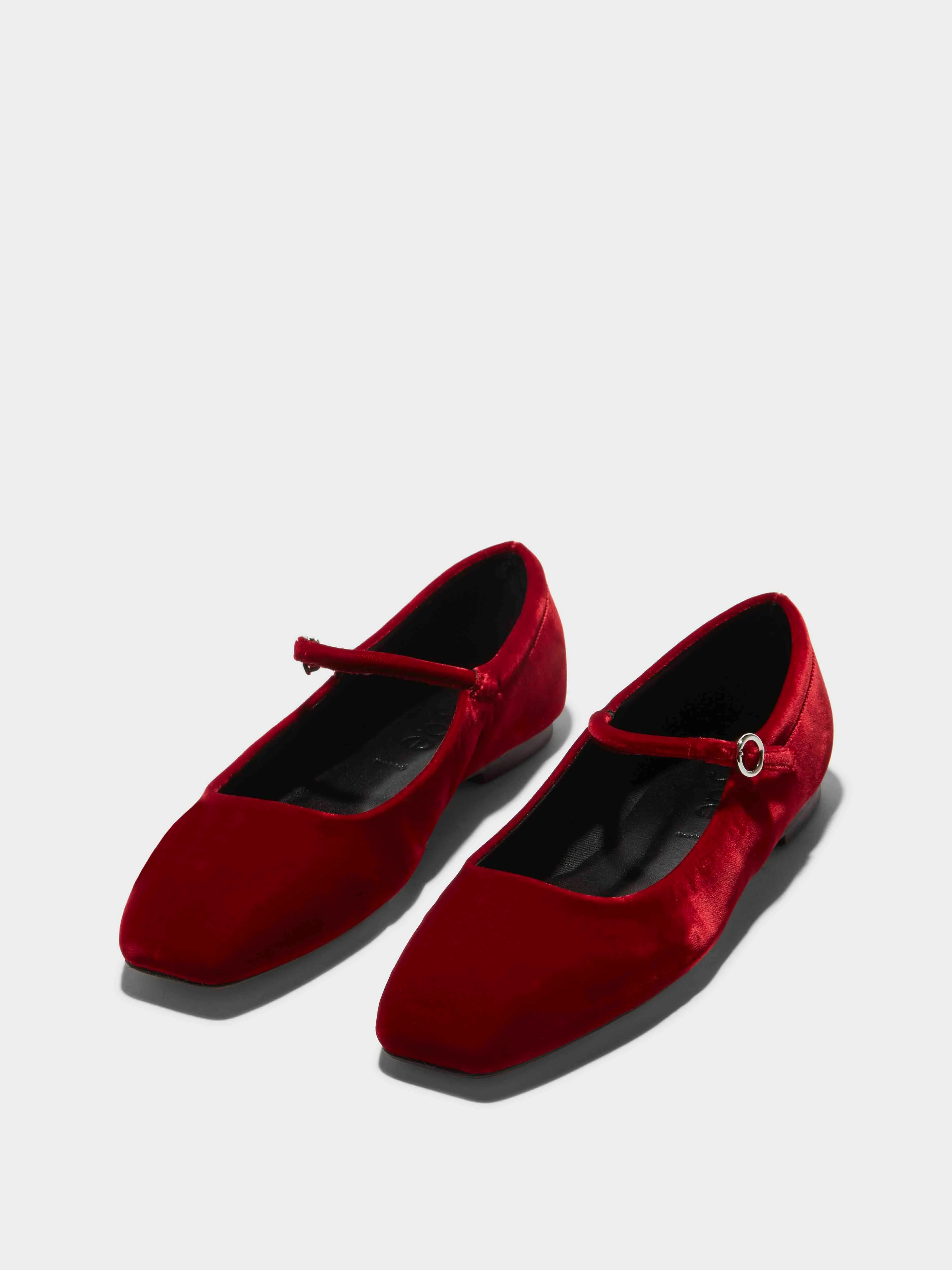 Uma Velvet Mary-Jane Flats - Image 2